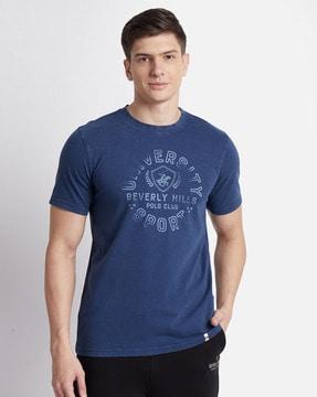 typographic slim fit t-shirt with round neck