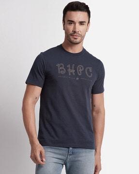 typographic slim fit t-shirt with round neck