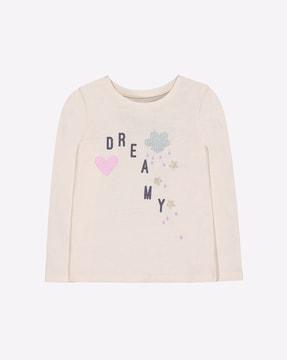 typographic top with glitter accent