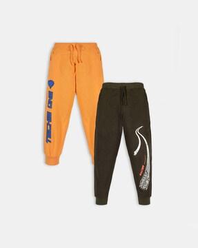 typographic trackpants with drawstring waist