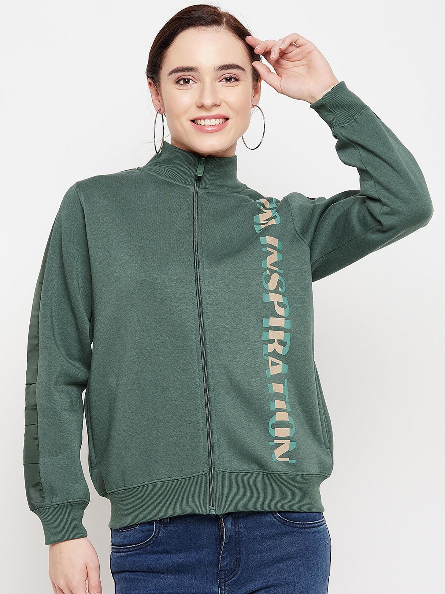 typography bottle green sweatshirt