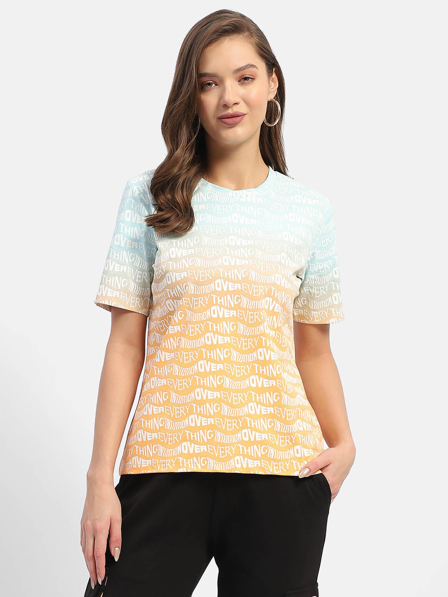 typography orange ombre effect t-shirt