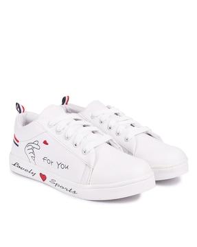 typography print casual shoes