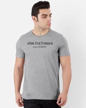 typography print crew-neck t-shirt