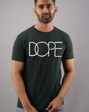 typography print crew-neck t-shirt