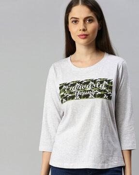 typography print crew-neck t-shirt