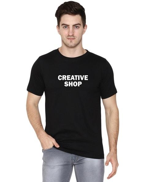 typography print crew neck t-shirt