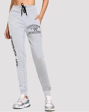 typography print full length joggers