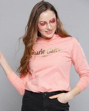 typography print full sleeves sweatshirt