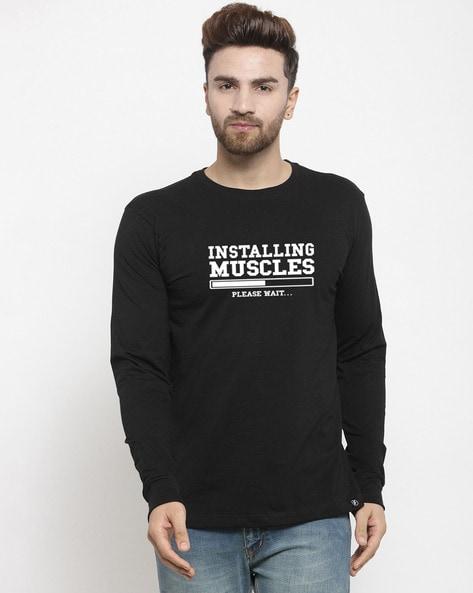 typography print full sleeves t-shirt