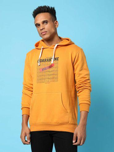 typography print hoodie kangaroo pocket