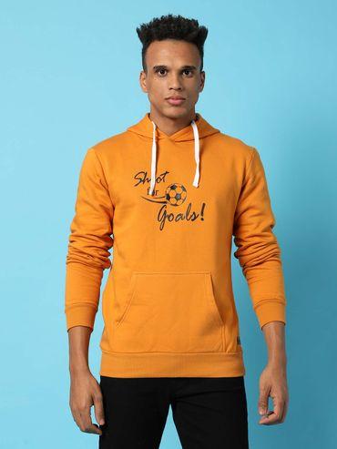 typography print hoodie kangaroo pocket