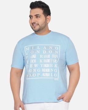 typography print plus size t-shirt