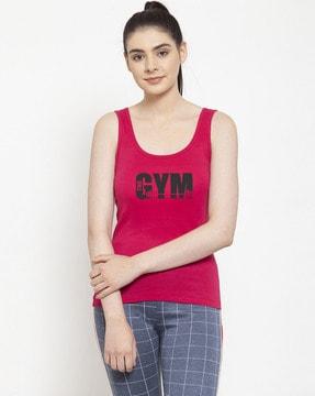 typography print relaxed fit tank top