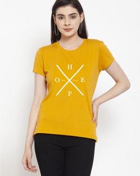 typography print round neck t-shirt