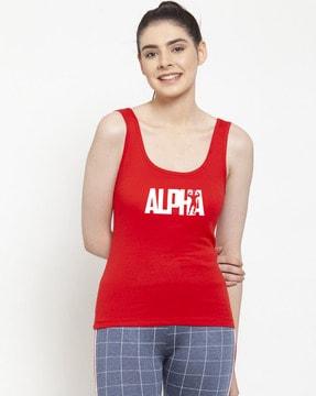 typography print tank top