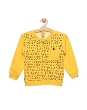 typography printed full-length sweat-shirt