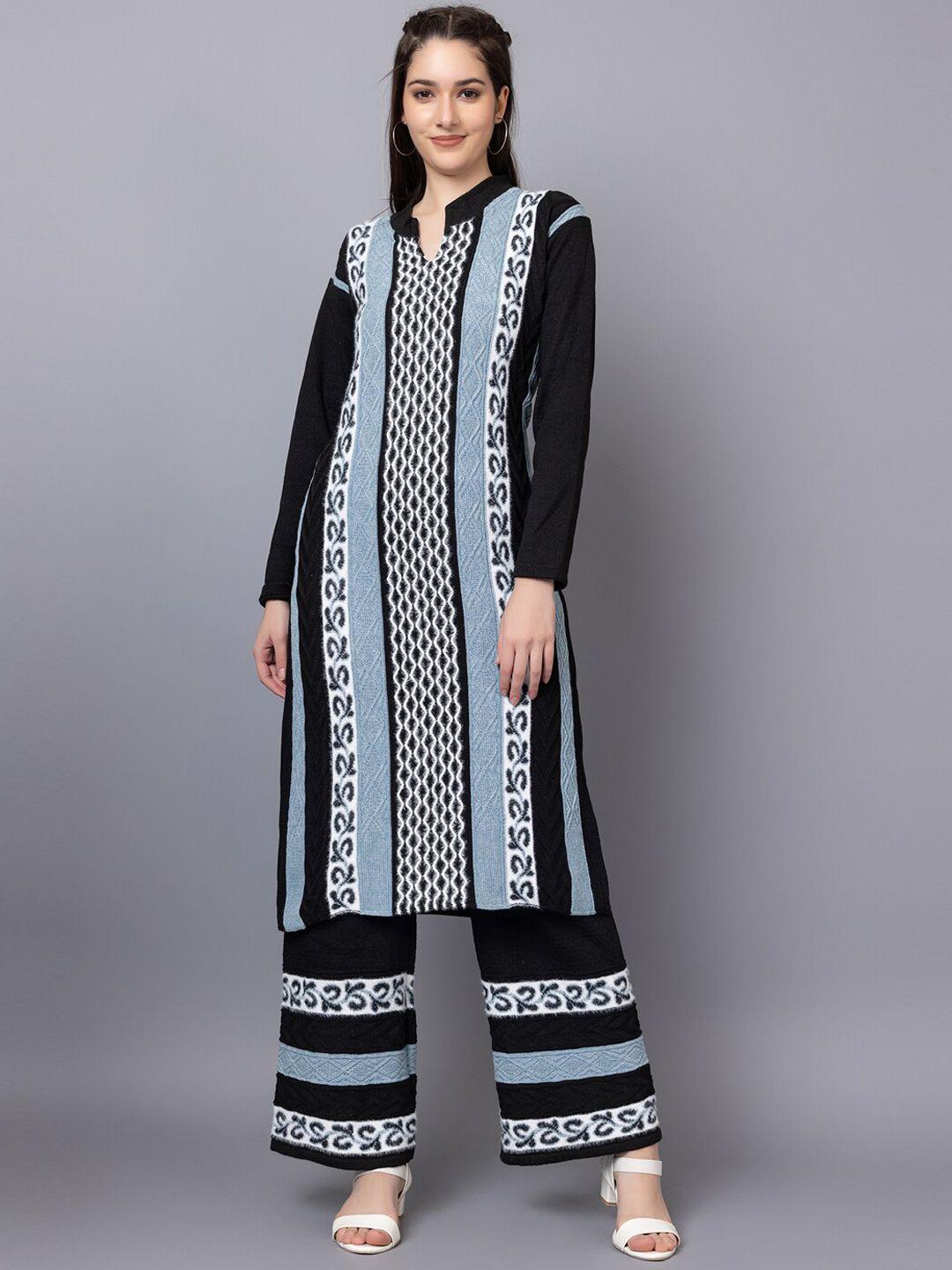 tysort self designed mandarin collar regular kurta with palazzos