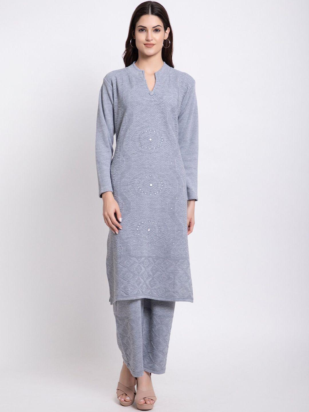 tysort women grey kurta with palazzos