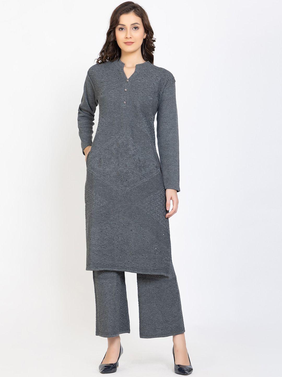 tysort women grey kurta with palazzos