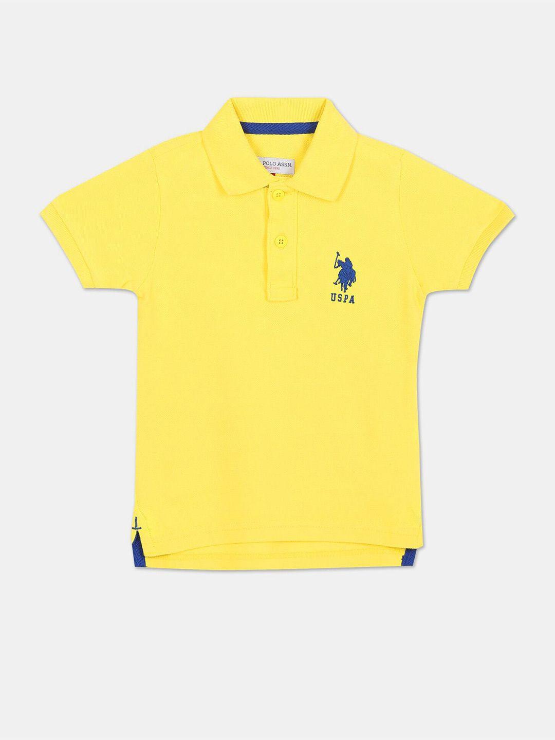 u s polo assn boys yellow polo collar t-shirt
