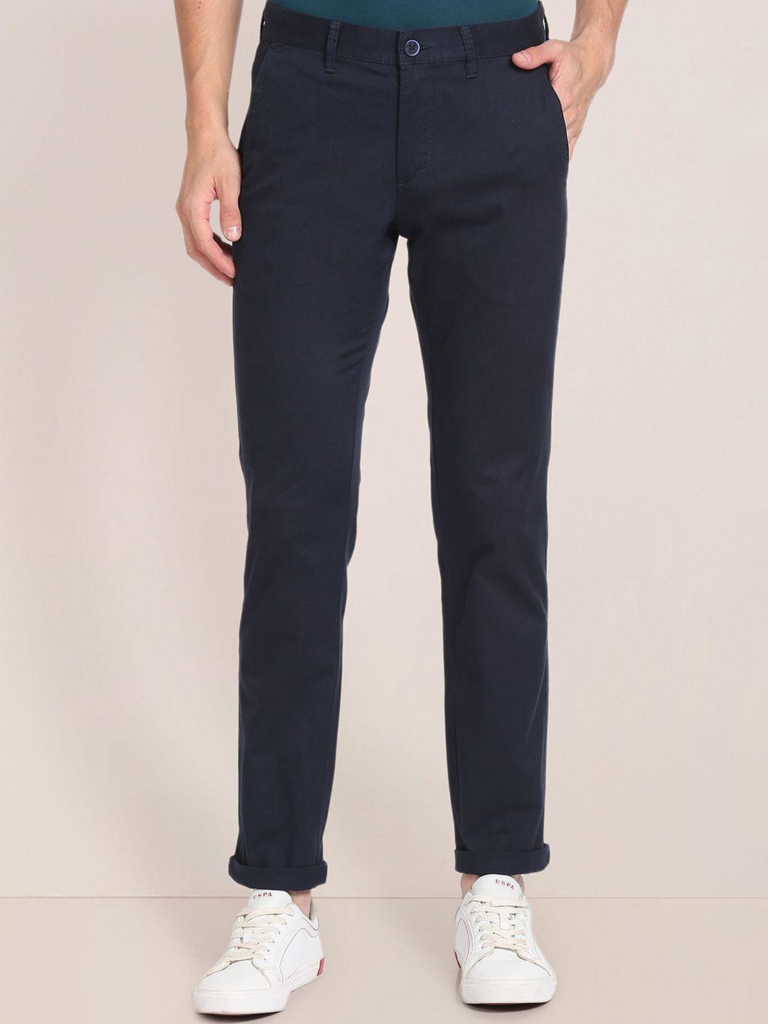 u s polo assn men blue straight fit trousers