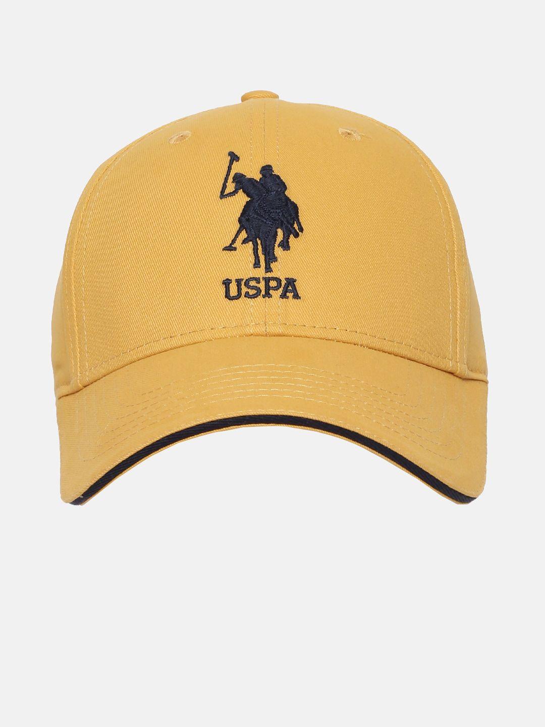 u s polo assn men mustard & black embroidered baseball cap