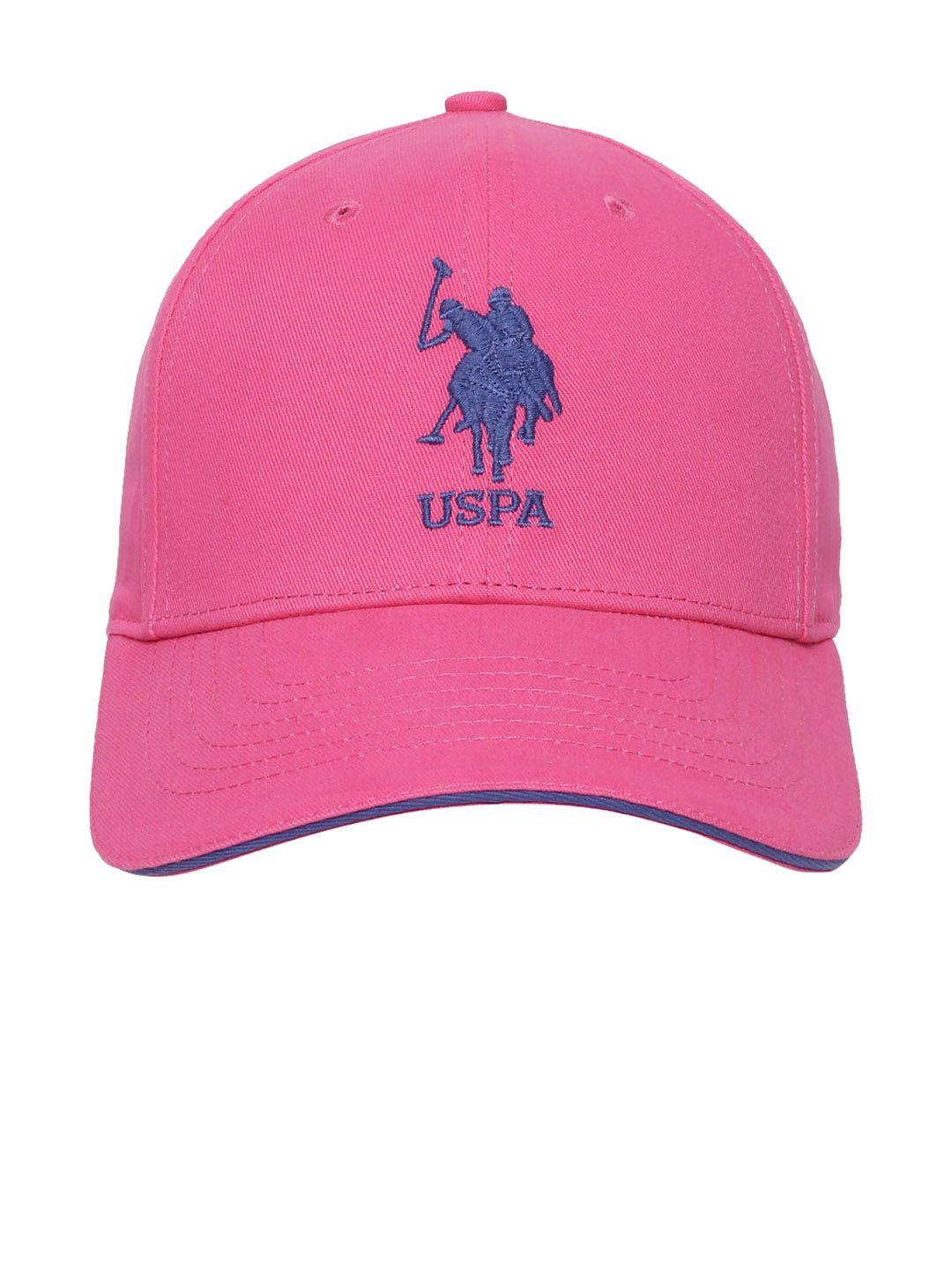 u s polo assn men pink embroidered baseball cap