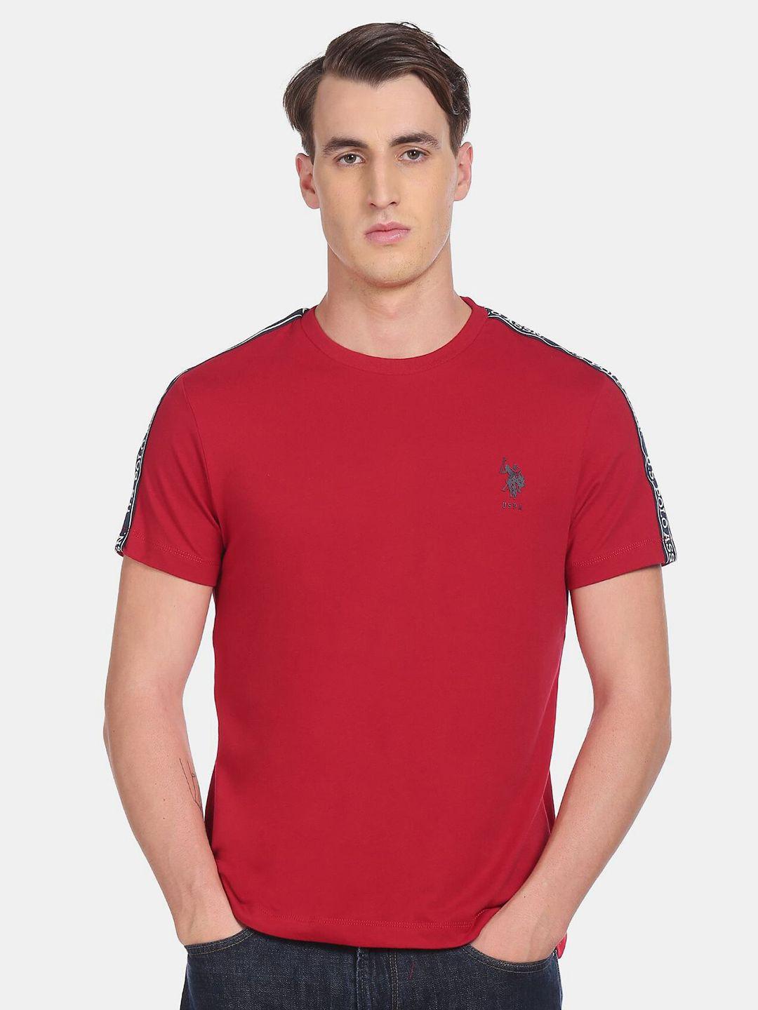 u s polo assn men red solid t-shirt