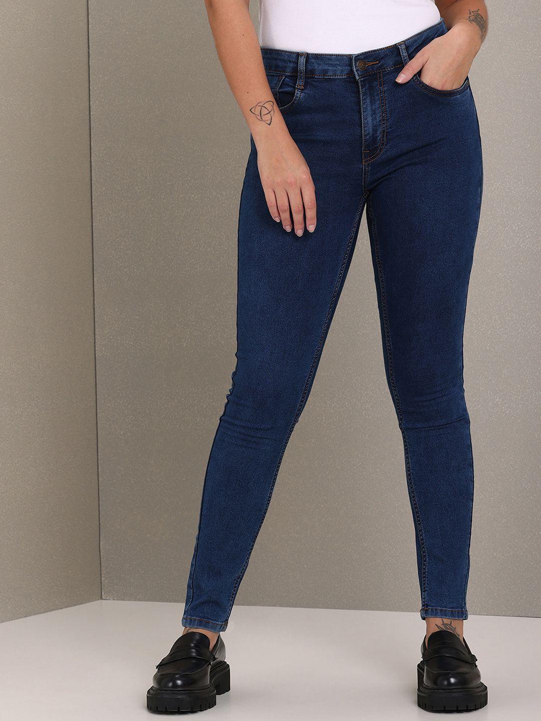 u s polo assn women navy blue skinny fit mid rise no fade stretchable jeans