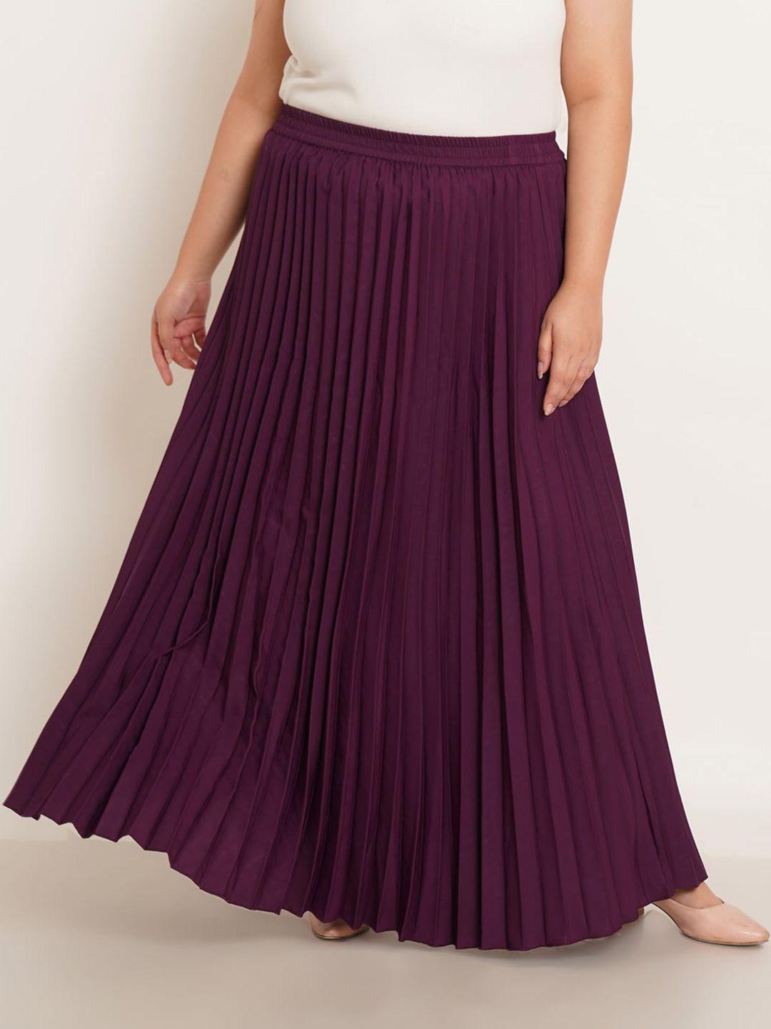 u&f beyond pleated flared maxi skirt