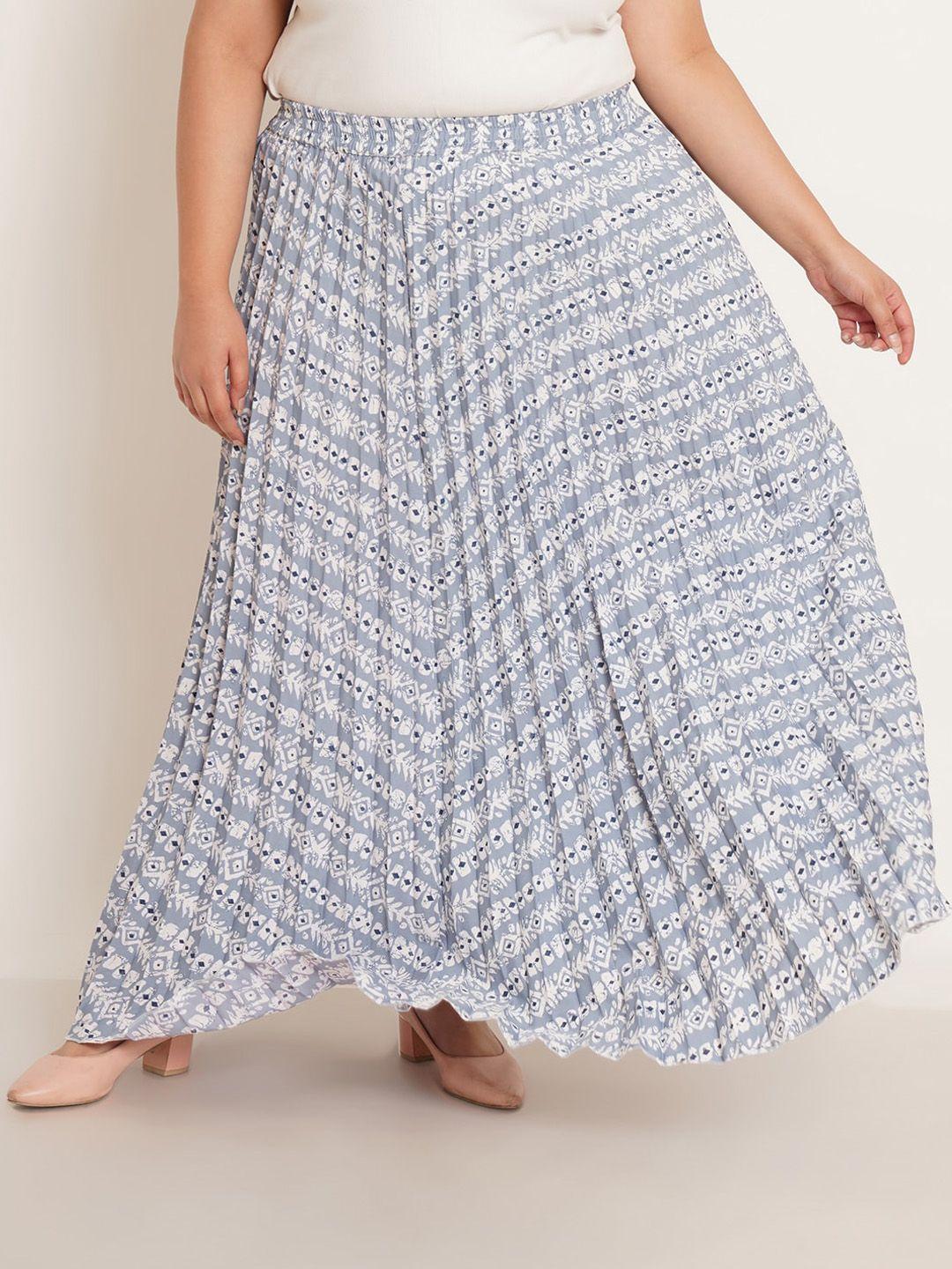 u&f beyond printed maxi flared skirts