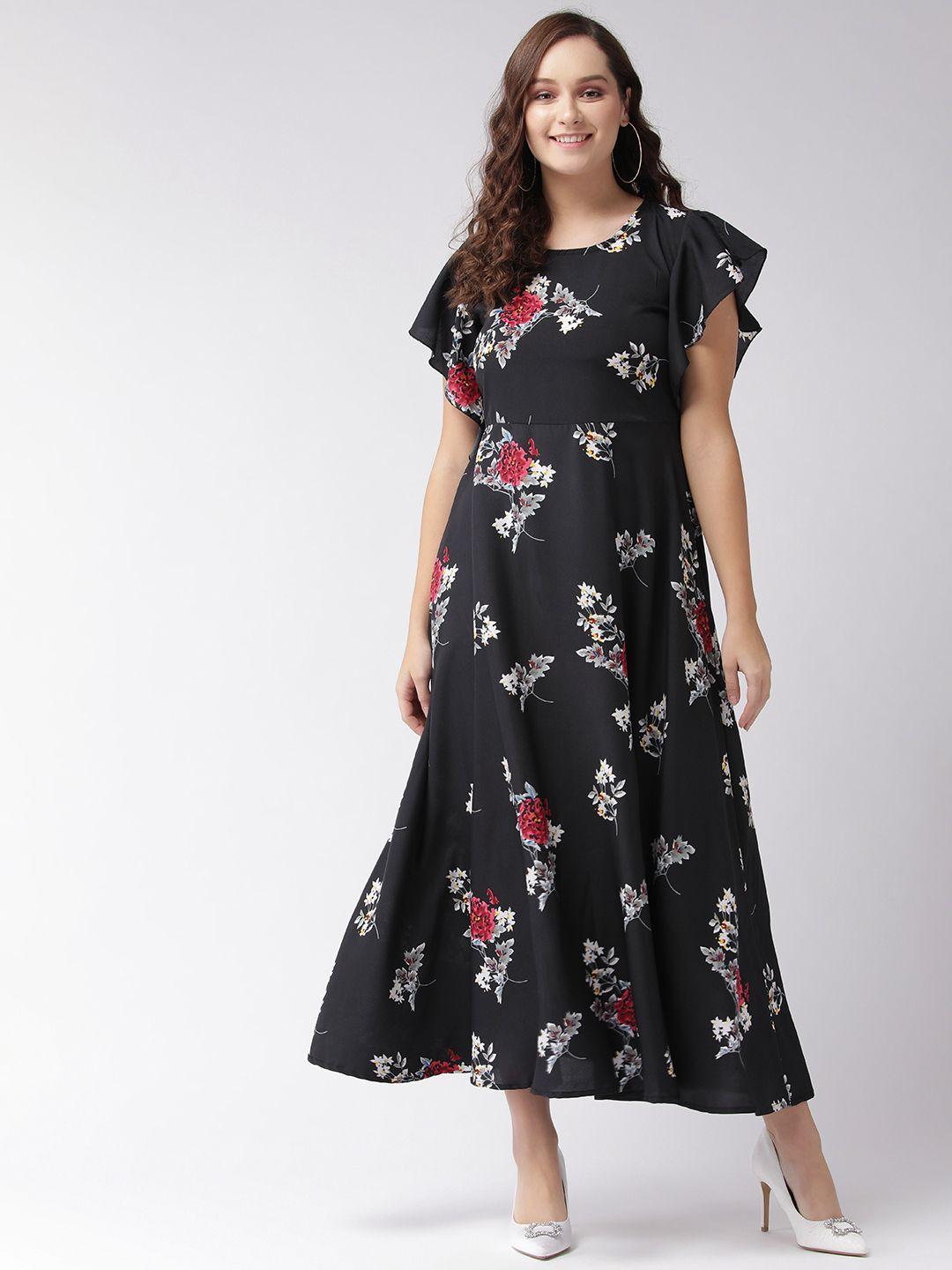 u&f women black & white printed maxi dress