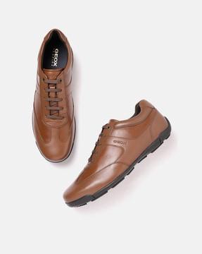 u edgware leather lace-up sneakers