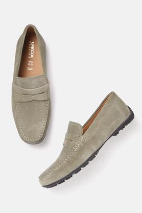 u kosmopolis + grip b leather slipon men's moccasin shoes - natural