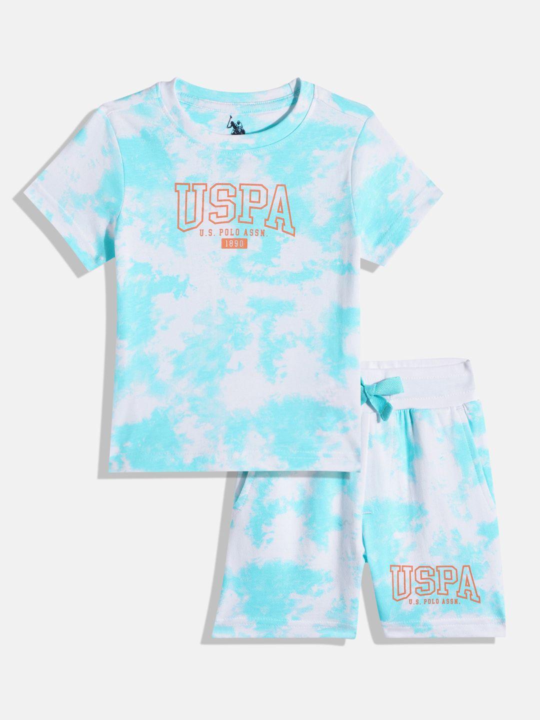 u s polo assn kids boys pure cotton printed t-shirt with shorts