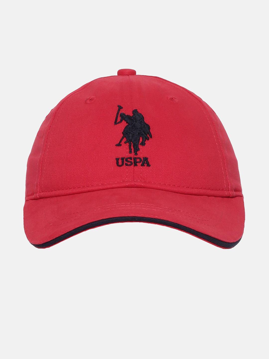 u s polo assn kids red embroidered baseball cap