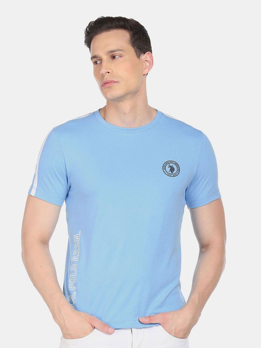 u s polo assn men blue solid t-shirt