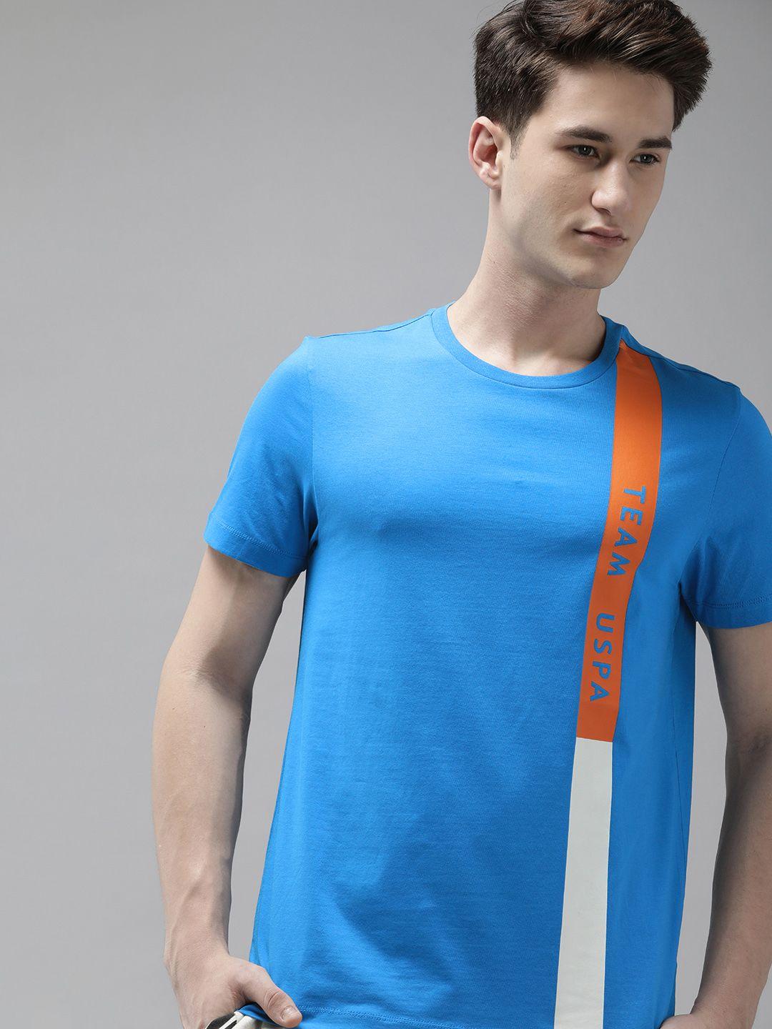 u s polo assn men brand logo striped slim fit t-shirt