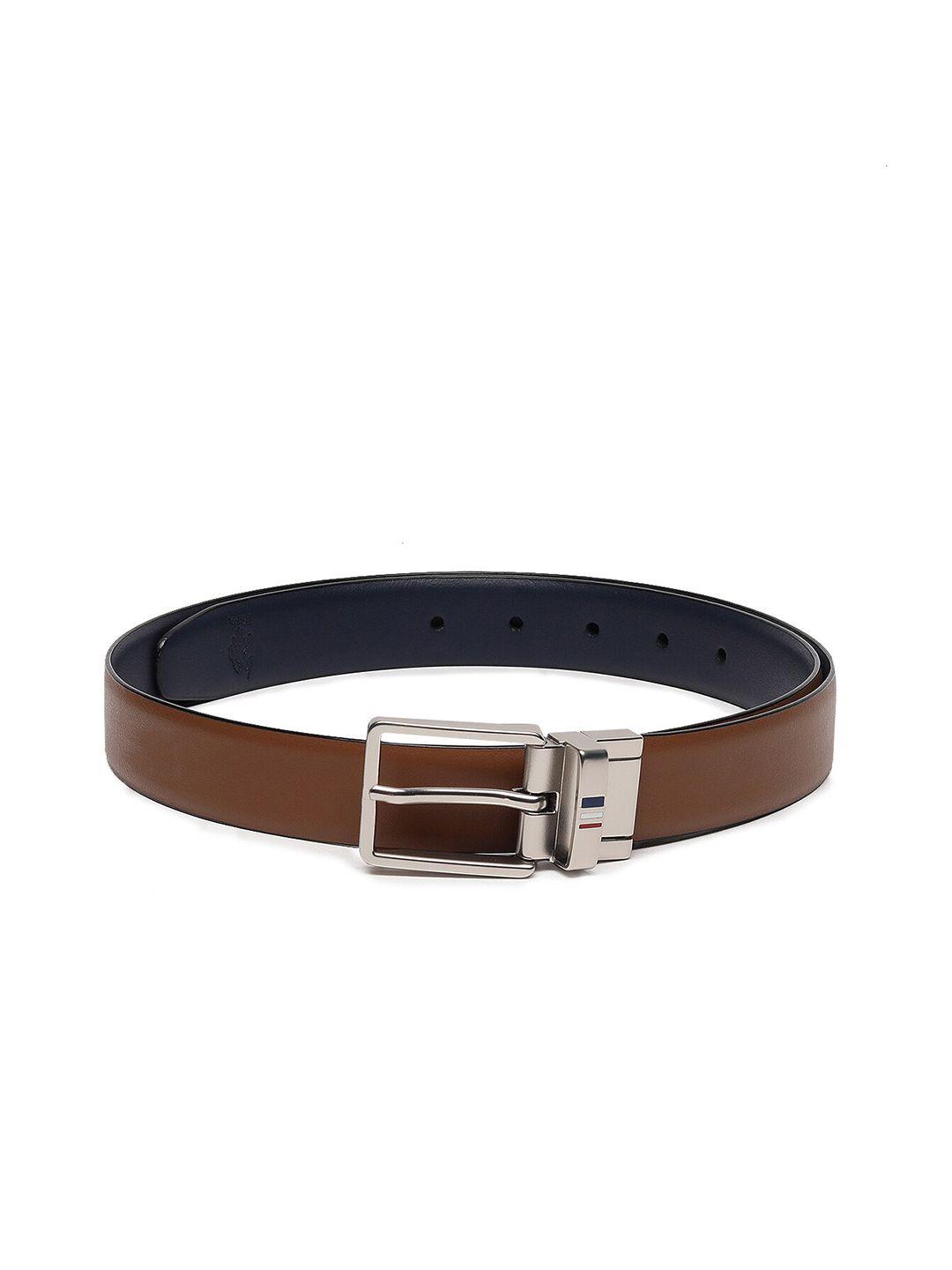 u s polo assn men brown leather formal belt