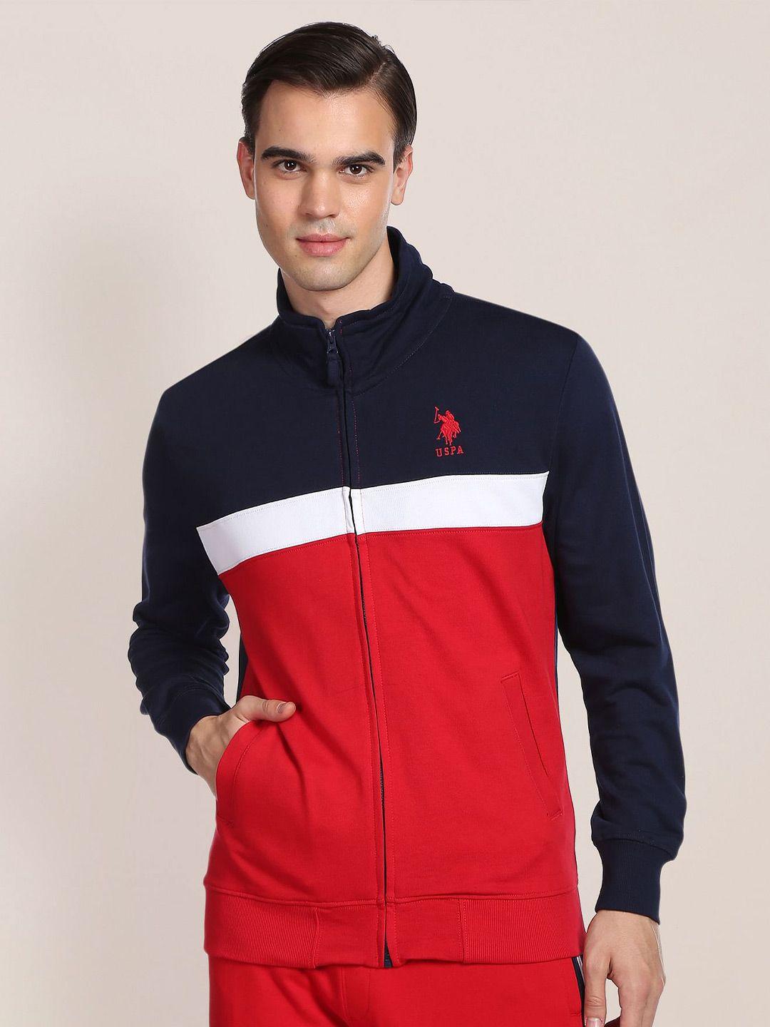 u s polo assn men colourblocked cotton sweatshirt