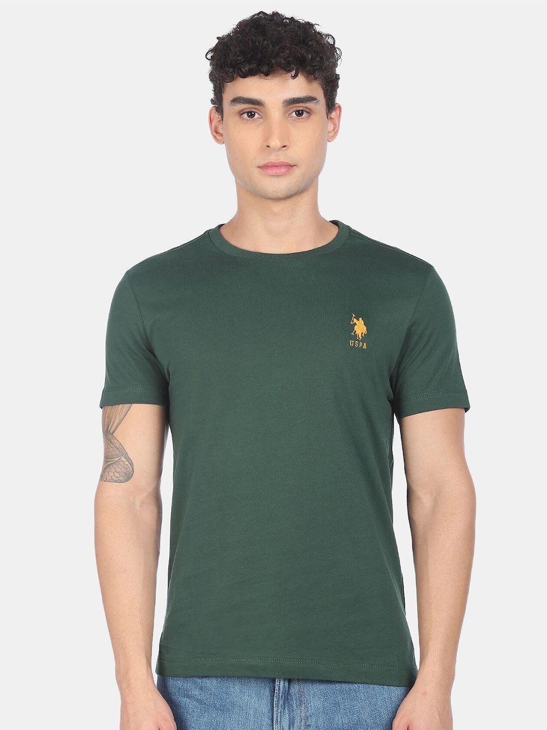 u s polo assn men green pure cotton t-shirt