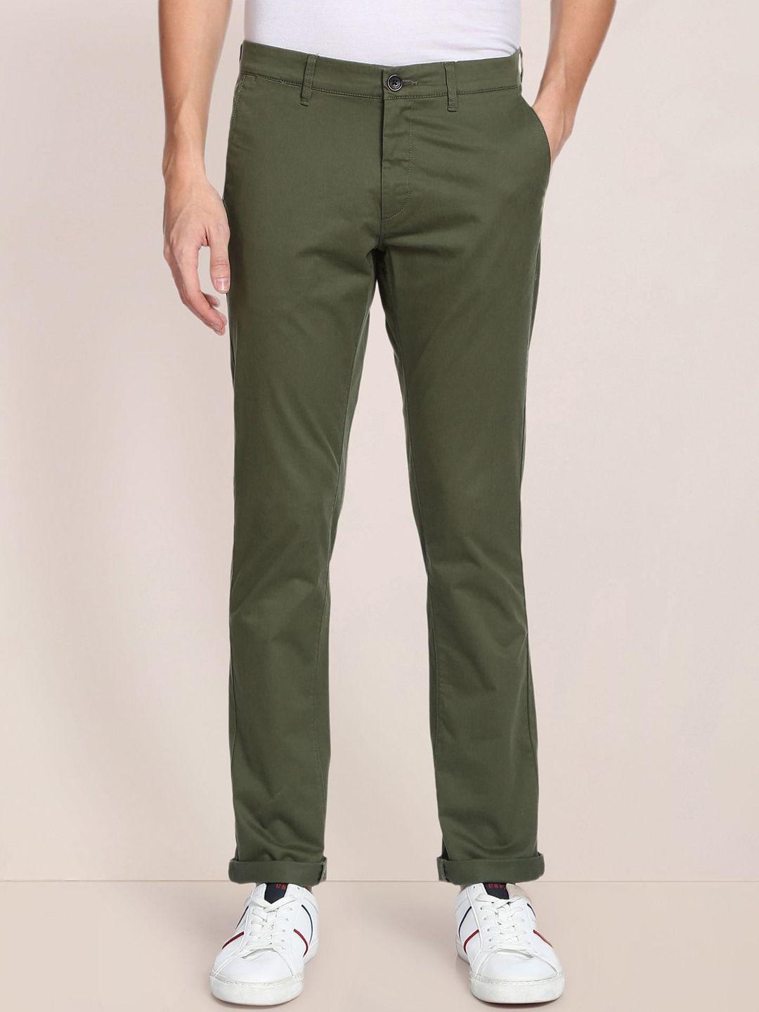 u s polo assn men green slim fit chinos trousers