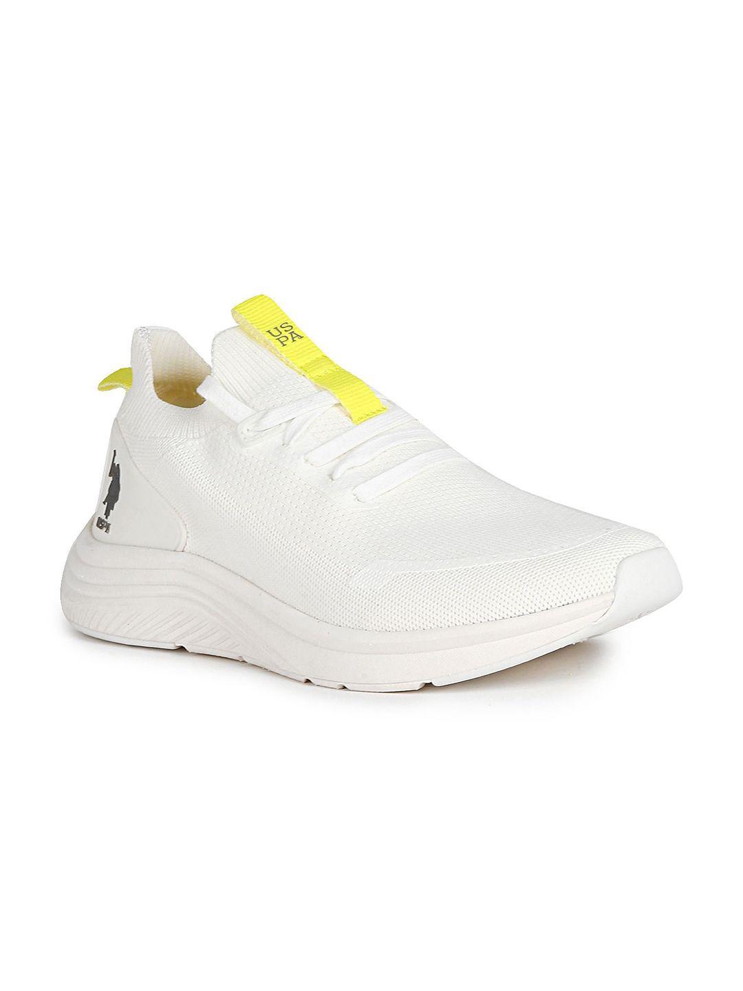 u s polo assn men off white textile walking shoes