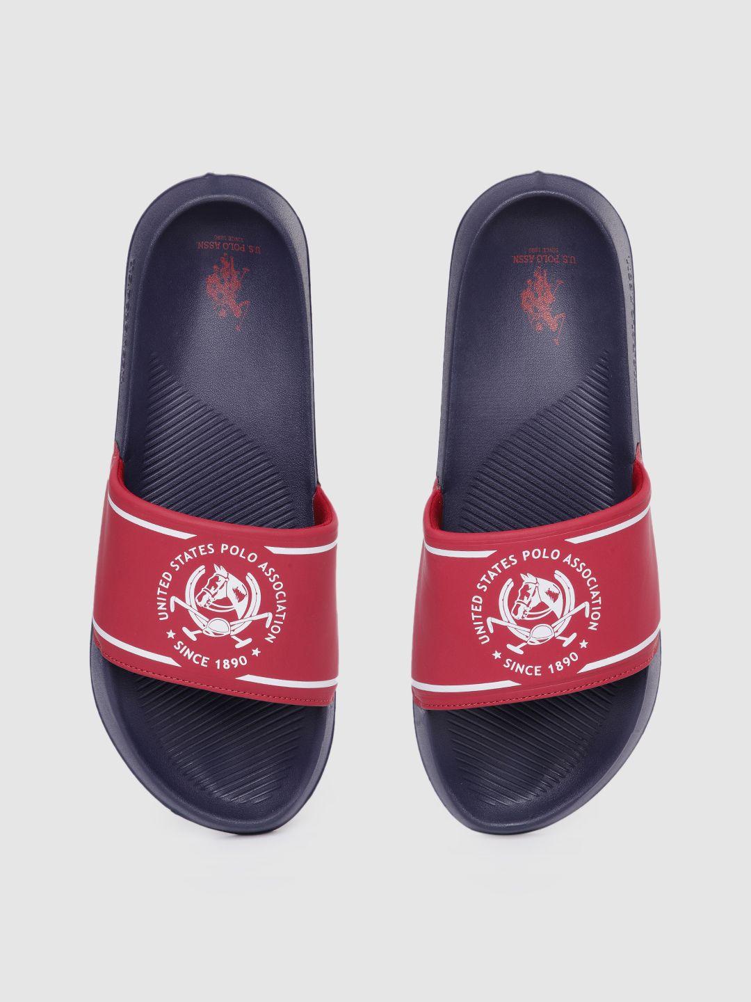 u s polo assn men red zane 4.0 printed sliders