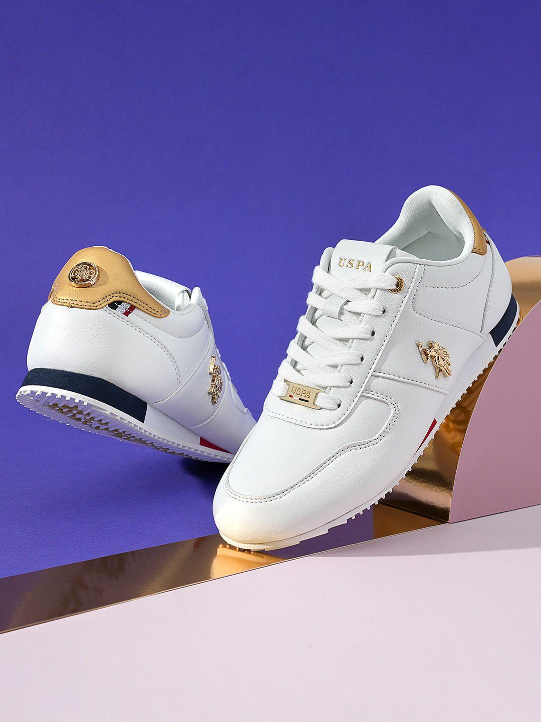 u s polo assn women off white pu sneakers