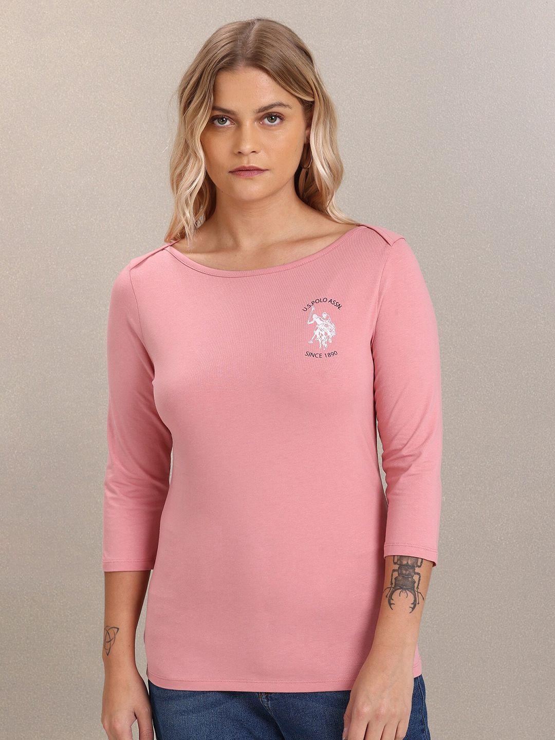 u s polo assn women pink t-shirt