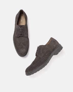 u walk preasure leather lace-up shoes