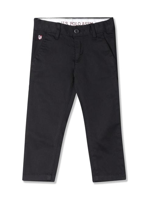 u.s. polo assn. black solid trousers