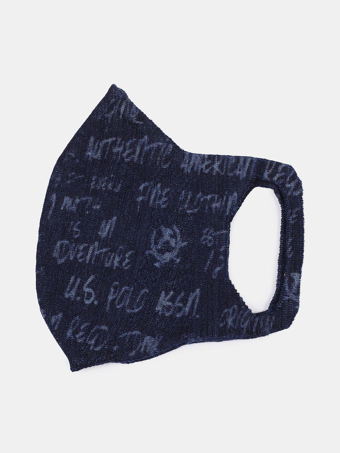 u.s. polo assn. blue printed cotton anti-microbial  mask